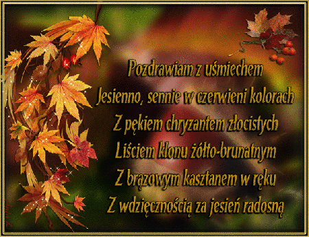 Pozdrowienia z uśmiechem na jesień